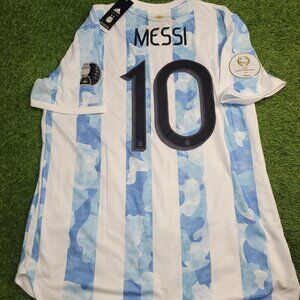 Messi Argentina 2020 2021 2022 COPA AMERICA FINAL PLAYER ISSUE Home Soccer Jerse